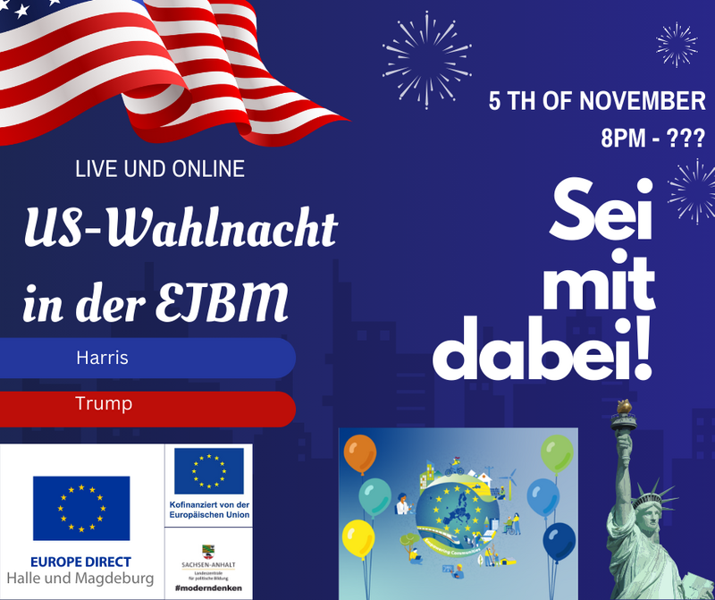 US-Wahlnacht am 5. November in der Europäischen Jugendbildungsstätte in Magdeburg Ottersleben 