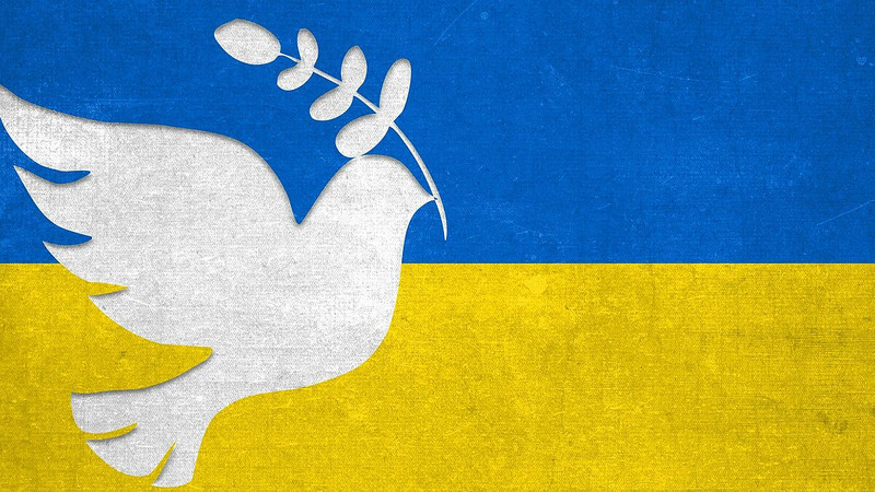 Ukraine-Flagge Friedenstaube
